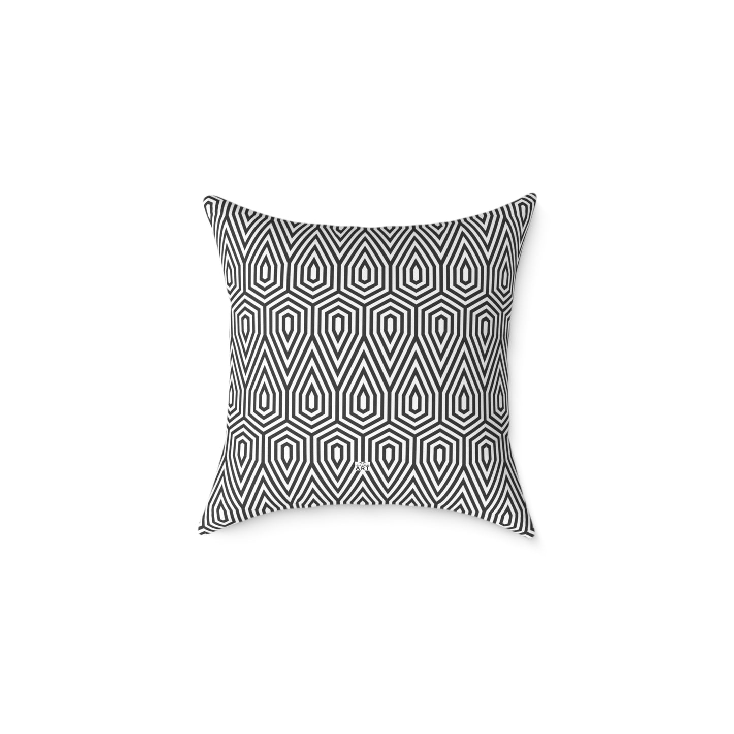 Geometric Hexagon Pattern Square Pillow | Black White Modern Throw, Modern Home Decor, Square Cushion, Accent Home Accessories, Gift for Her