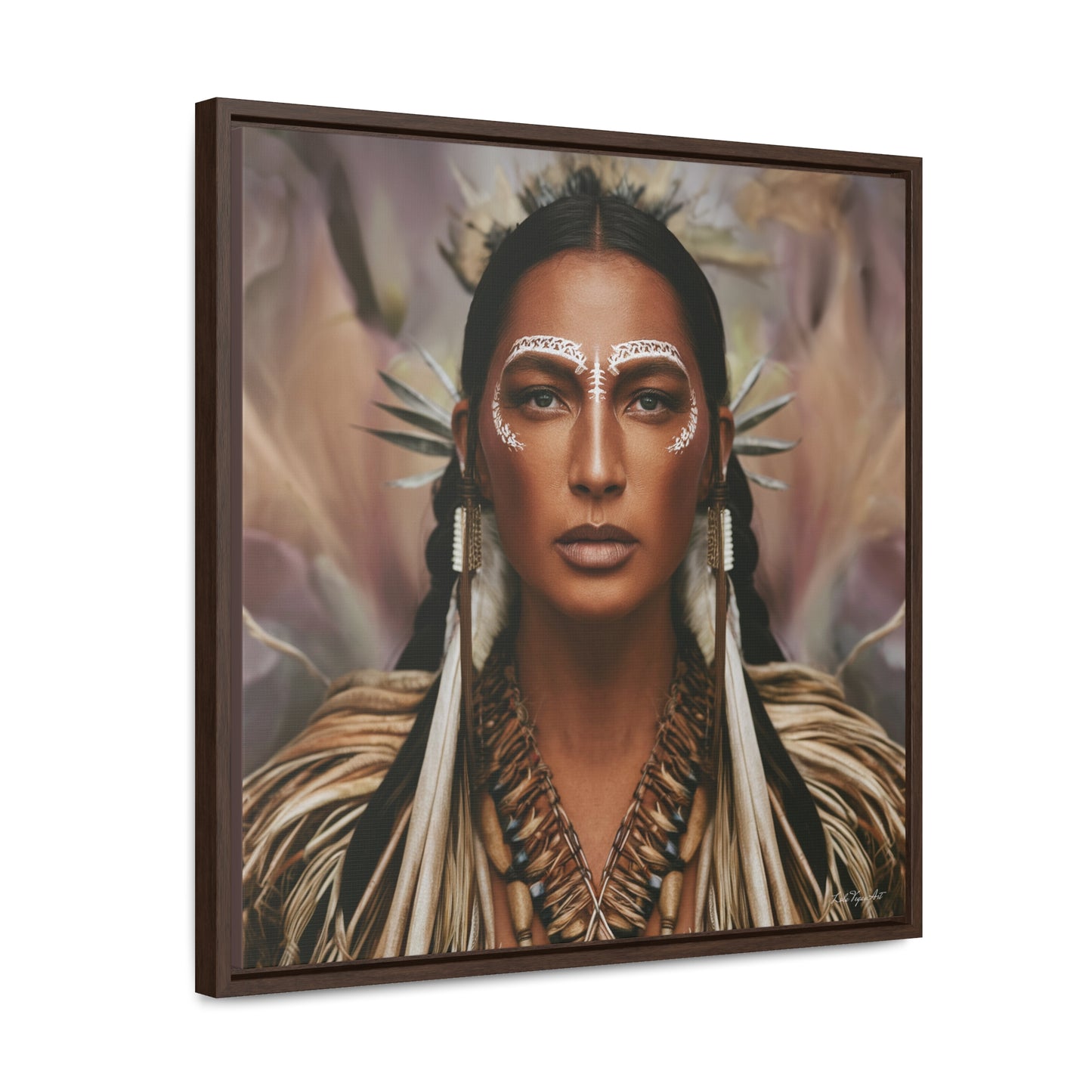 Woman Square Framed Canvas Wall Art, Gallery Canvas Wraps, Fine Art Photography Print, Home Decor, Wall Hanging, Boho Chic,