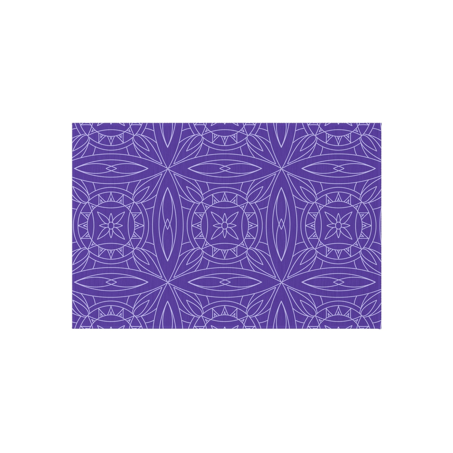 Geometric Floral Tile Indoor/Outdoor Rug | Purple Patio Mat