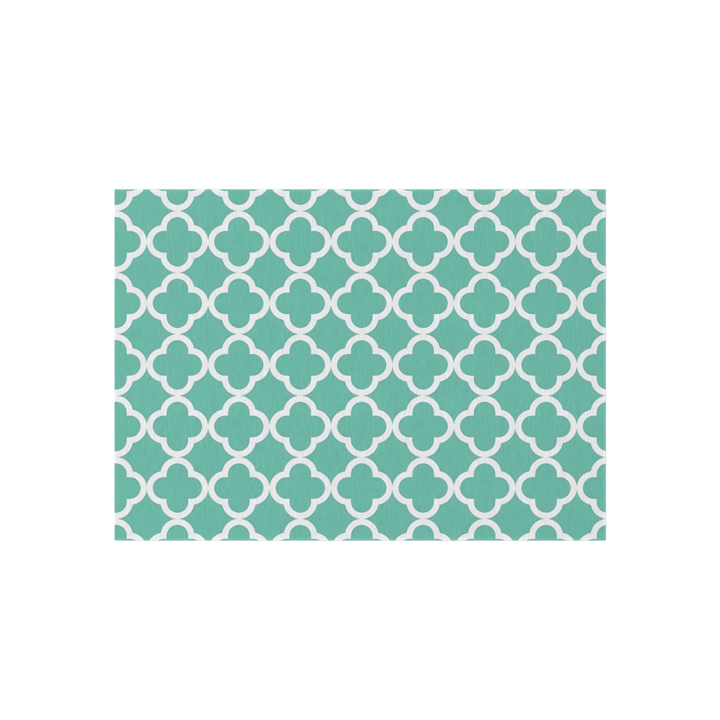 Teal Moroccan Trellis Outdoor/Indoor Rug | Geometric Patio Mat