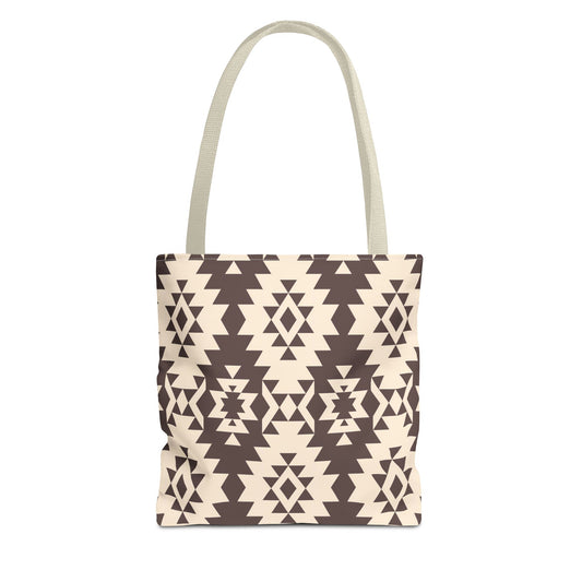 Chic Brown Geometric Tote Bag, Ethnic Pattern Bag, Eco-Friendly Shopping Bag, Boho Style Carryall, Trendy Gift , Southwestern Pattern Bag