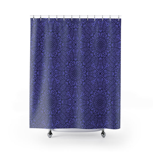 Boho Patterned Shower Curtain, Elegant Bathroom Decor, Mandala Design, Home Spa Vibe, Gift for Yoga Lovers, Unique Home Accessories - LOLA VEGAS ART