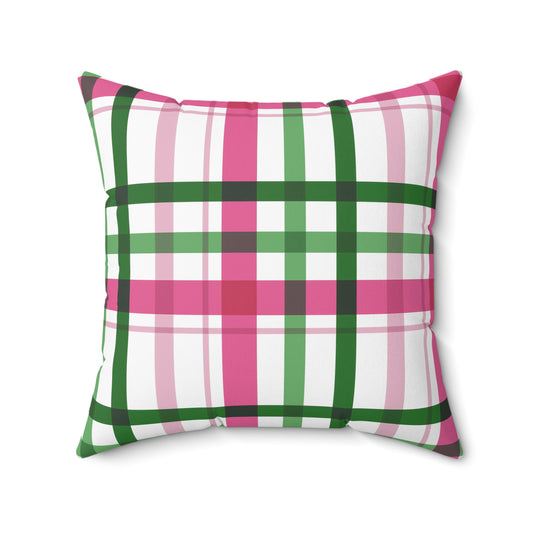 Summer Throw Pillow, Coastal Home Decor, Preppy Home Decor, Plaid Decorative Cushion, Gift for Friends