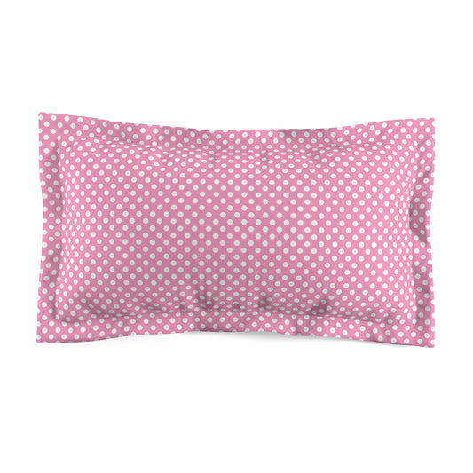 Pink White Polka Dot Pillow Sham | Microfiber