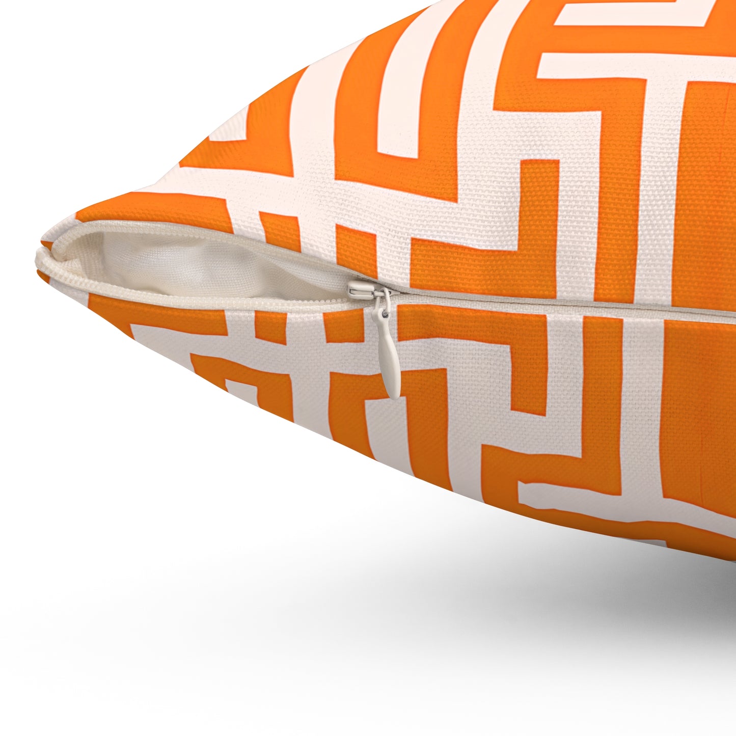 Geometric Patterned Pillow, Bright Orange Accent Cushion for Home Decor, Modern Throw Pillow for Living Room, Cozy Gift Idea