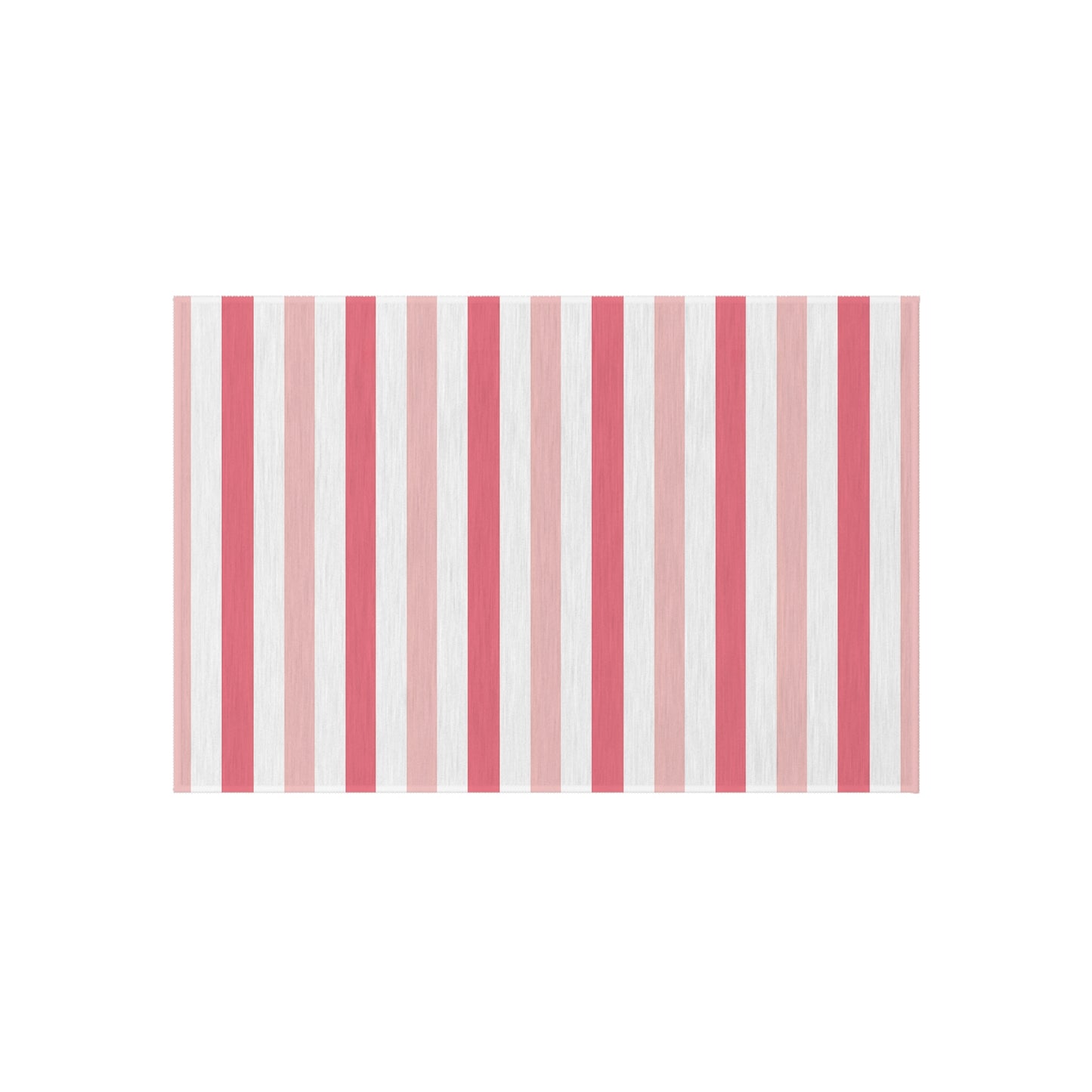 Light Pink Medium Pink and White Stripe Outdoor/Indoor Rug | Patio Mat