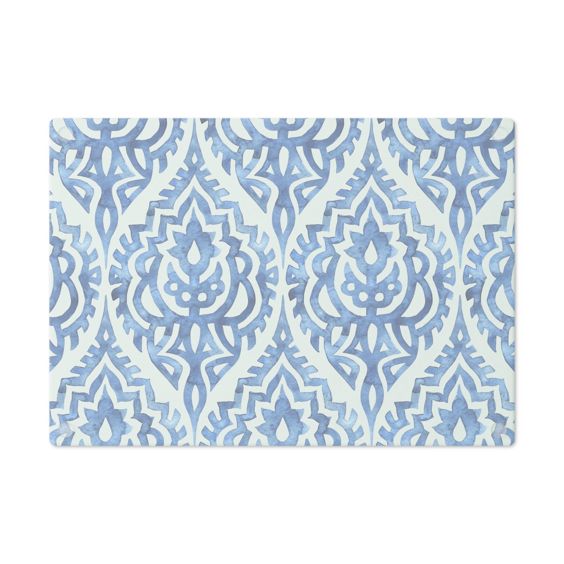 Elegant Blue Patterned Cutting Board, Unique Kitchen Decor, Housewarming Gift, Artisan Serving Board, Wedding Gift, Functional Art - LOLA VEGAS ART