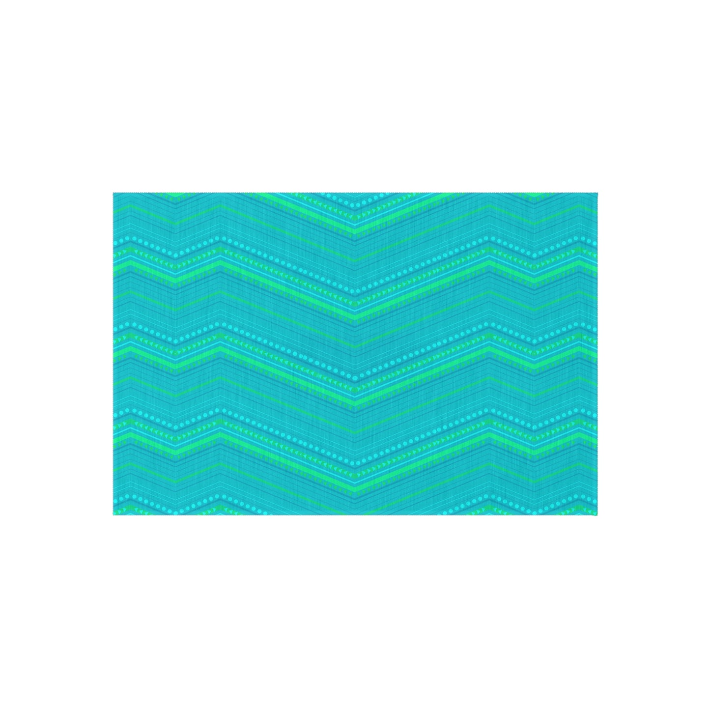 Turquoise Chevron Zigzag Outdoor/Indoor Rug | Patterned Patio Mat