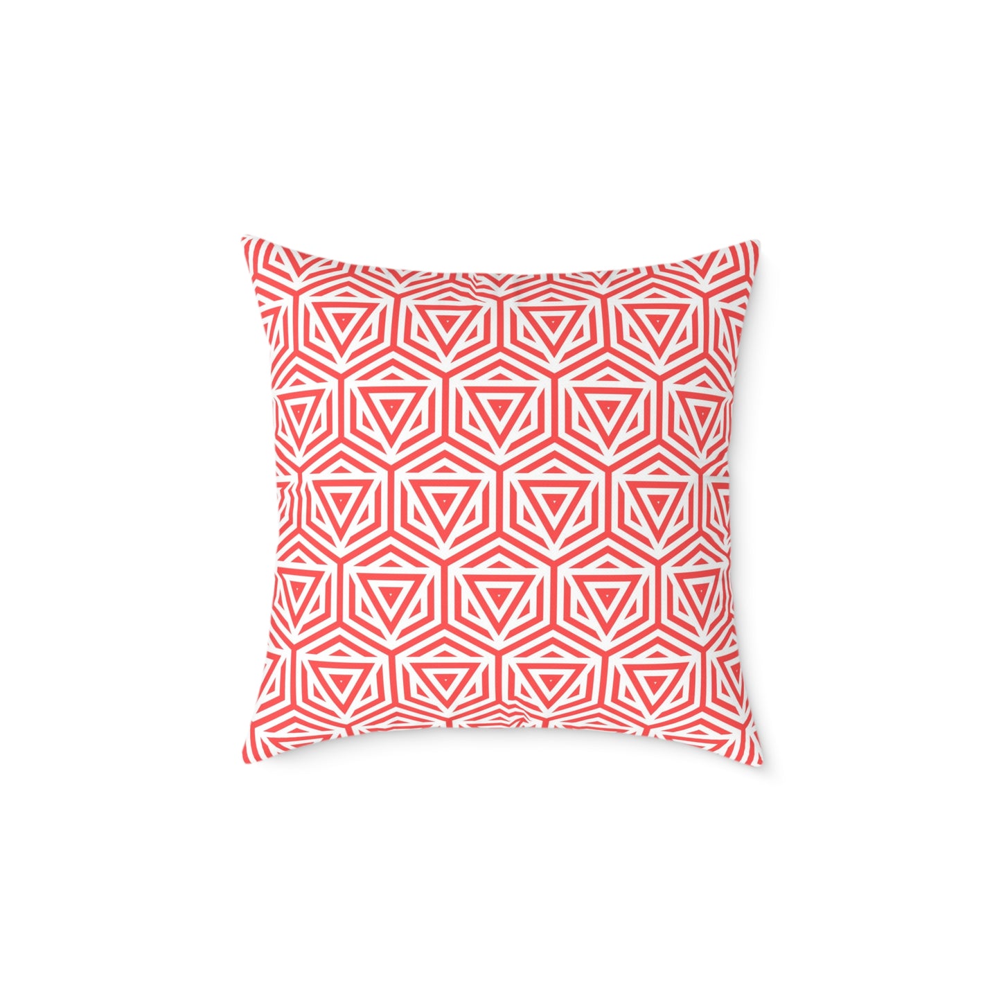 Geometric Coral Tile Pattern Pillow Square Throw Pillow Modern Home Decor