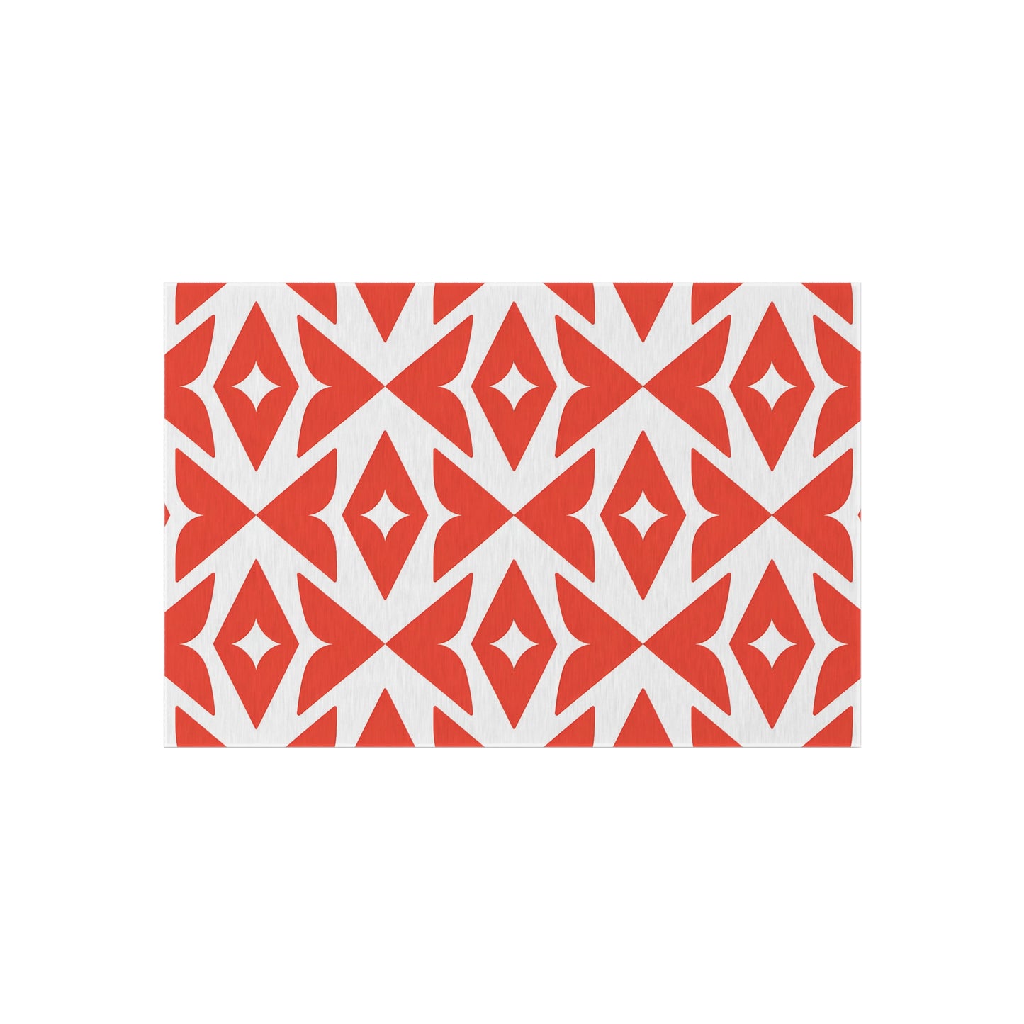 Retro Diamond Geo Outdoor/Indoor Rug | Dark Orange White Patio Mat