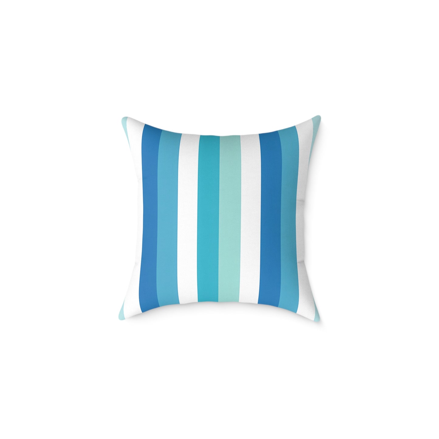 Blue Teal White Vertical Stripes Pillow | Square Pillow