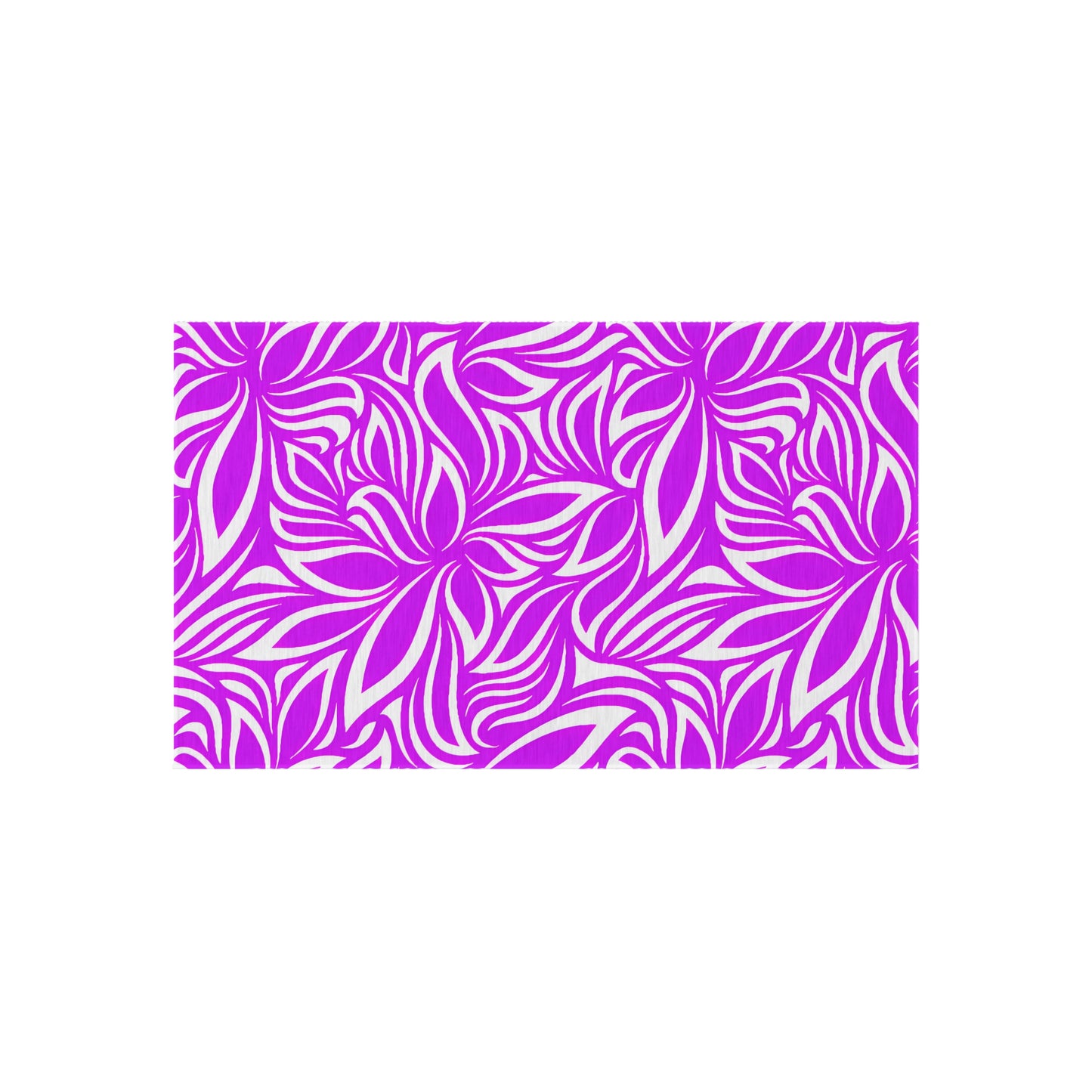 Magenta White Floral Pattern Outdoor/Indoor Rug | Tropical Leaf Medallion Patio Mat