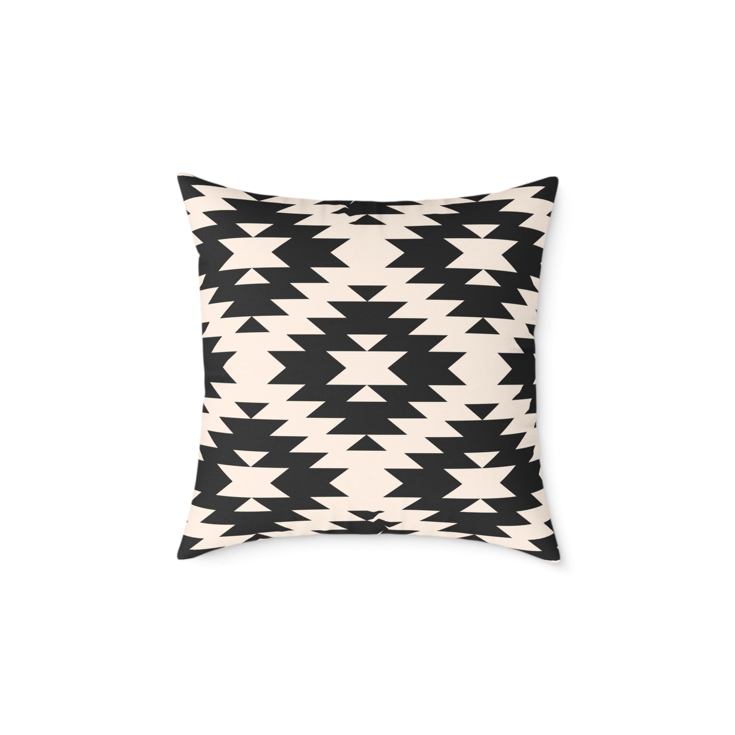 Southwestern Aztec Pattern Pillow | Black and Cream Geometric Throw
