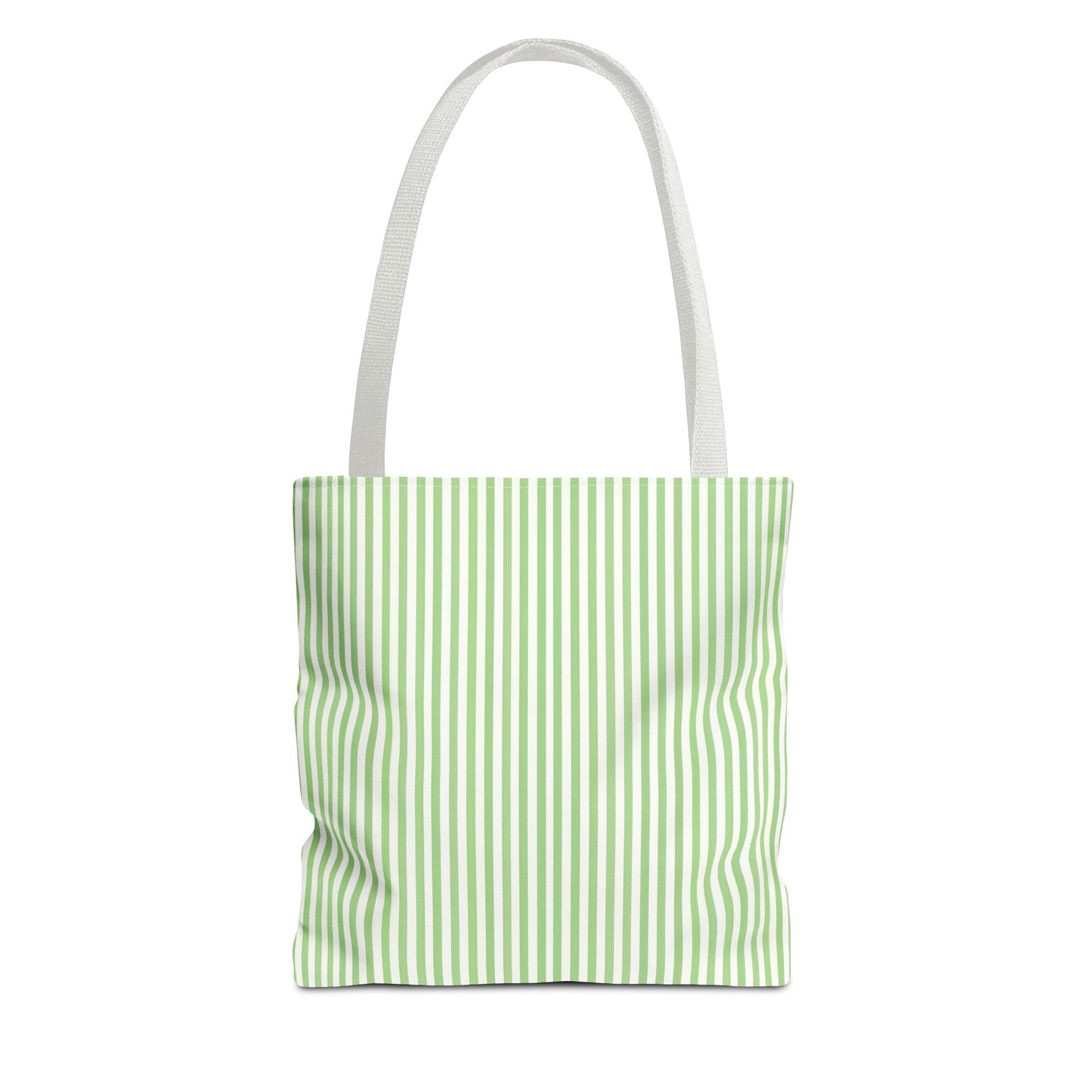 Green and White Chic Striped Tote Bag - Eco-Friendly, Lightweight, Shopping, Beach, Everyday Use, Gift for Her, Coastal Bag