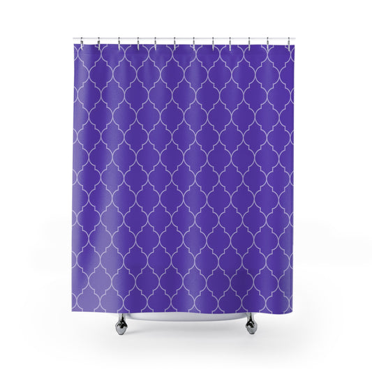 Modern Geometric Shower Curtain - Purple Quatrefoil Pattern, Bathroom Decor, Home Essentials, Stylish Bathing, Gift Ideas, Ethnic Bathroom - LOLA VEGAS ART