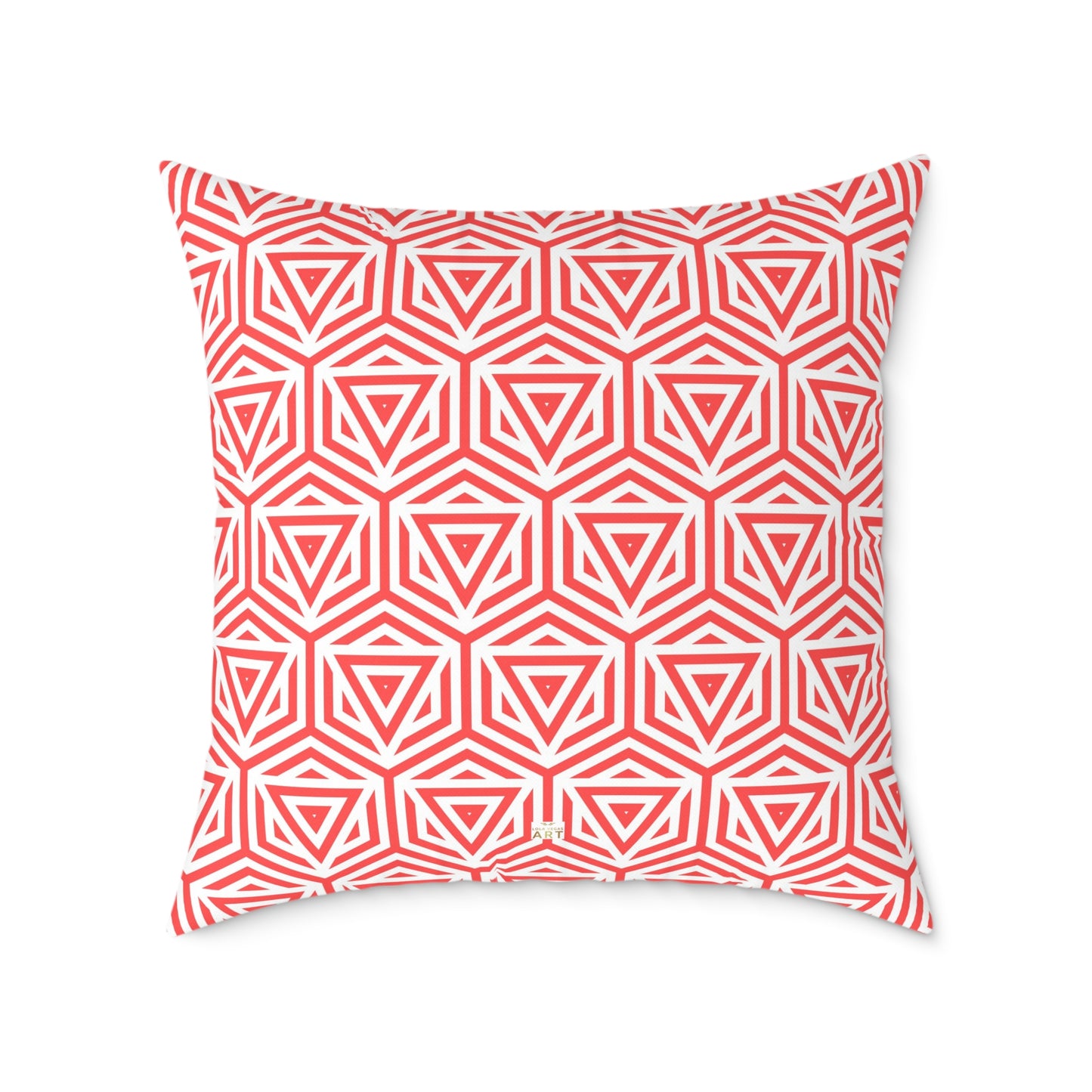Geometric Coral Tile Pattern Pillow Square Throw Pillow Modern Home Decor