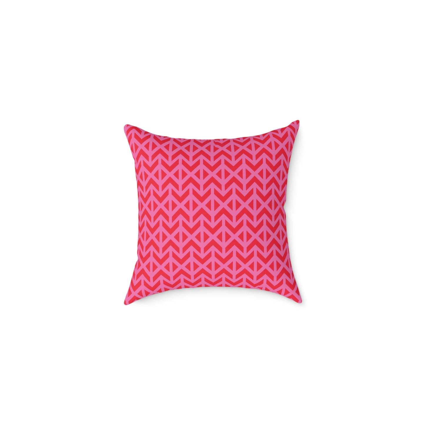 Pink Red Chevron Pattern Square Pillow | Geometric Throw Pillow