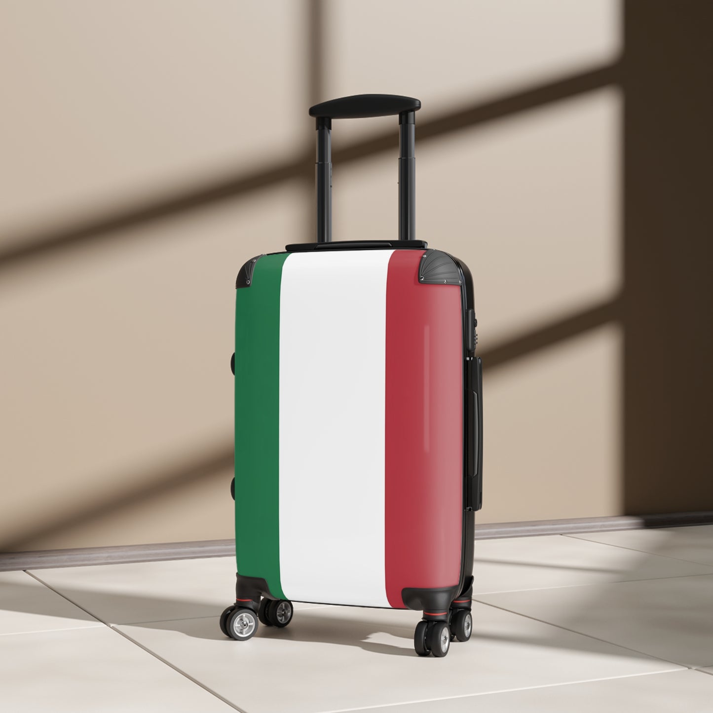 Italian Flag Suitcase | Green White Red Luggage, Travel Spinner