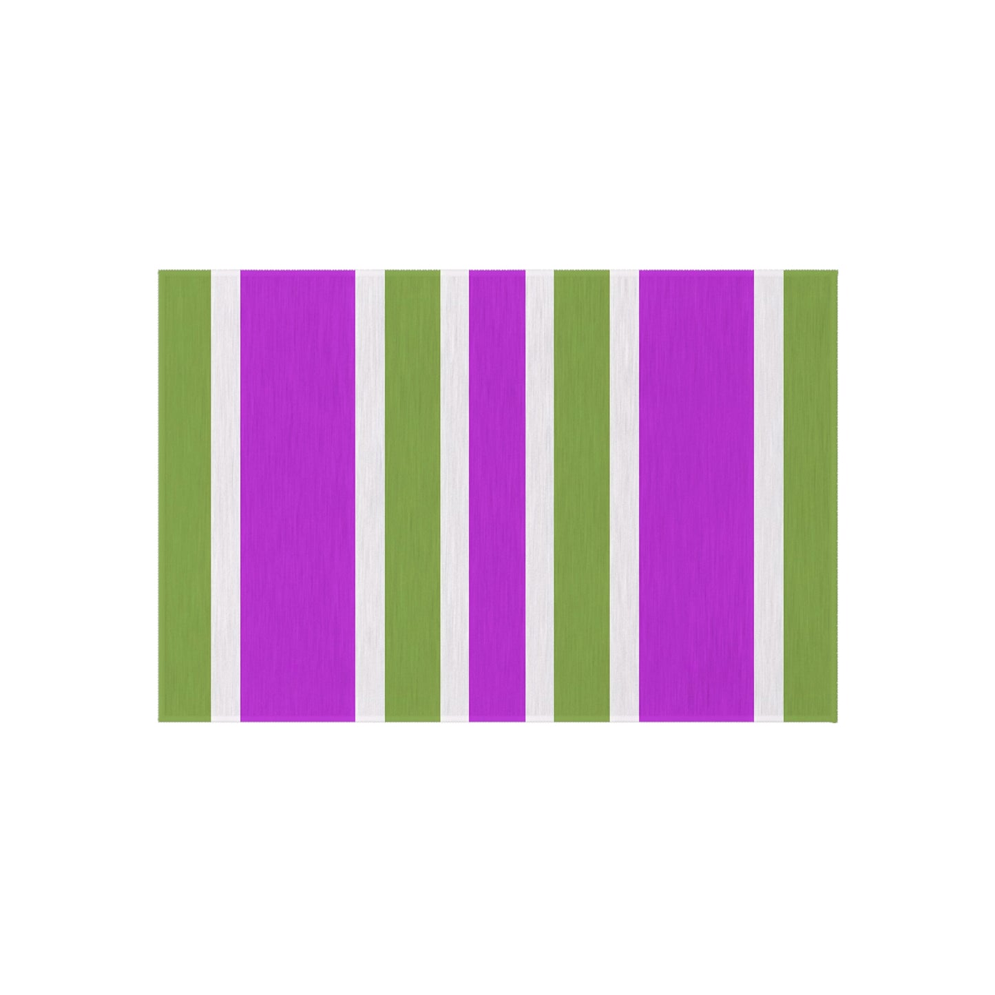 Magenta and Green Striped Outdoor Rug | Patio Mat, Weatherproof Stripe Design