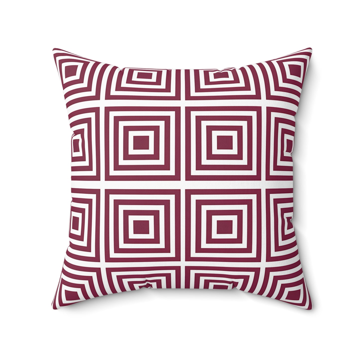 Burgundy Stylish Geometric Square Pillow | Modern Decor, Home Cushion, Living Room Accent, Gift for Her, Boho Pillows