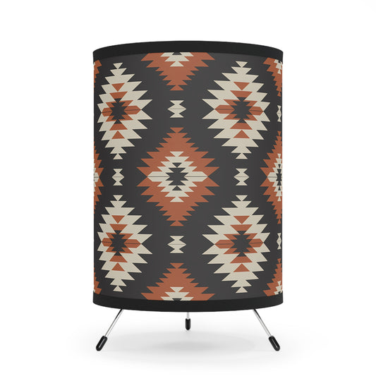 Bohemian Tripod Lamp - Geometric Shade, Modern Home Decor, Boho Lighting, Unique Gift for Housewarming, Vintage Style - LOLA VEGAS ART
