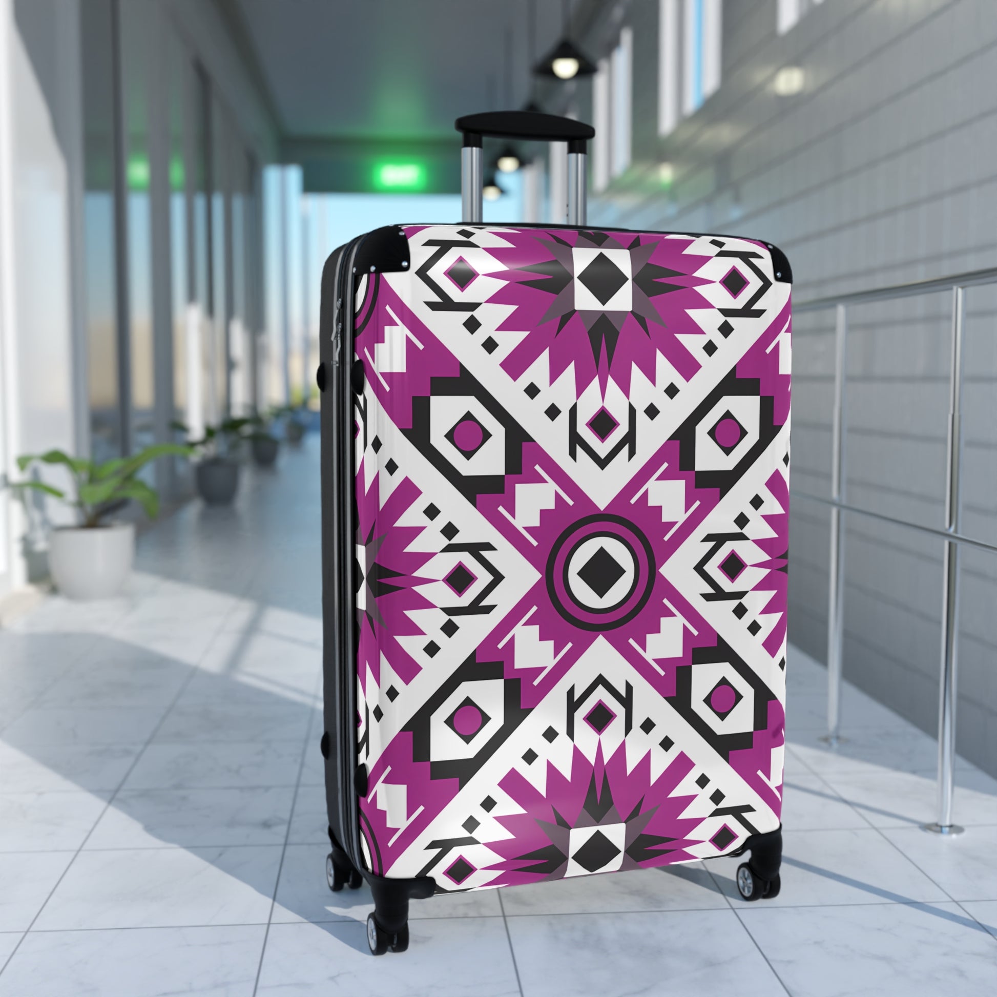 Vibrant Patterned Suitcase | Travel Luggage, Boho Travel Bag, Carry-On, Vacation Essentials, Adventure Gear, Southwestern Luggage - LOLA VEGAS ART