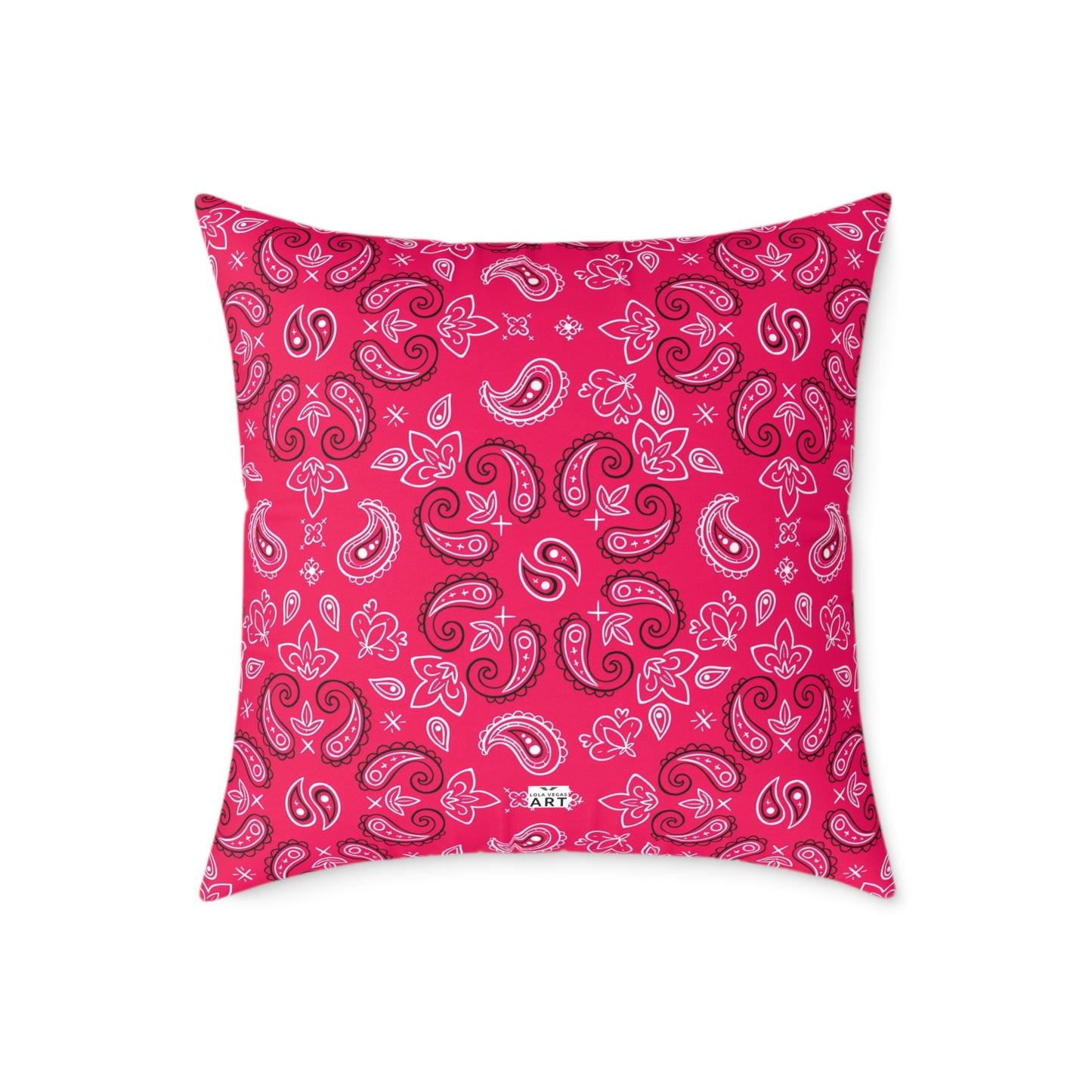 Red-Rose Paisley Pattern Pillow | Square Throw Pillow