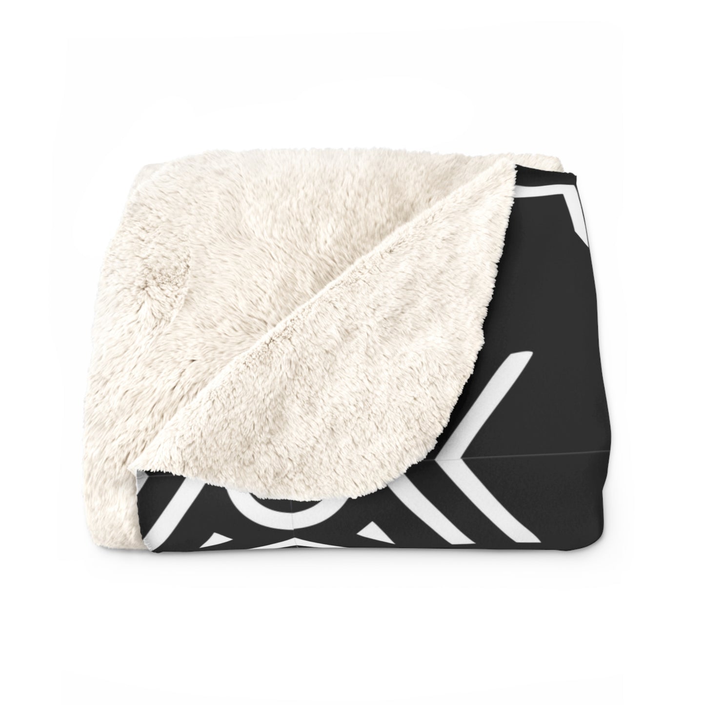 Black White Tribal Geometric Pattern Sherpa Blanket | Aztec Inspired Throw