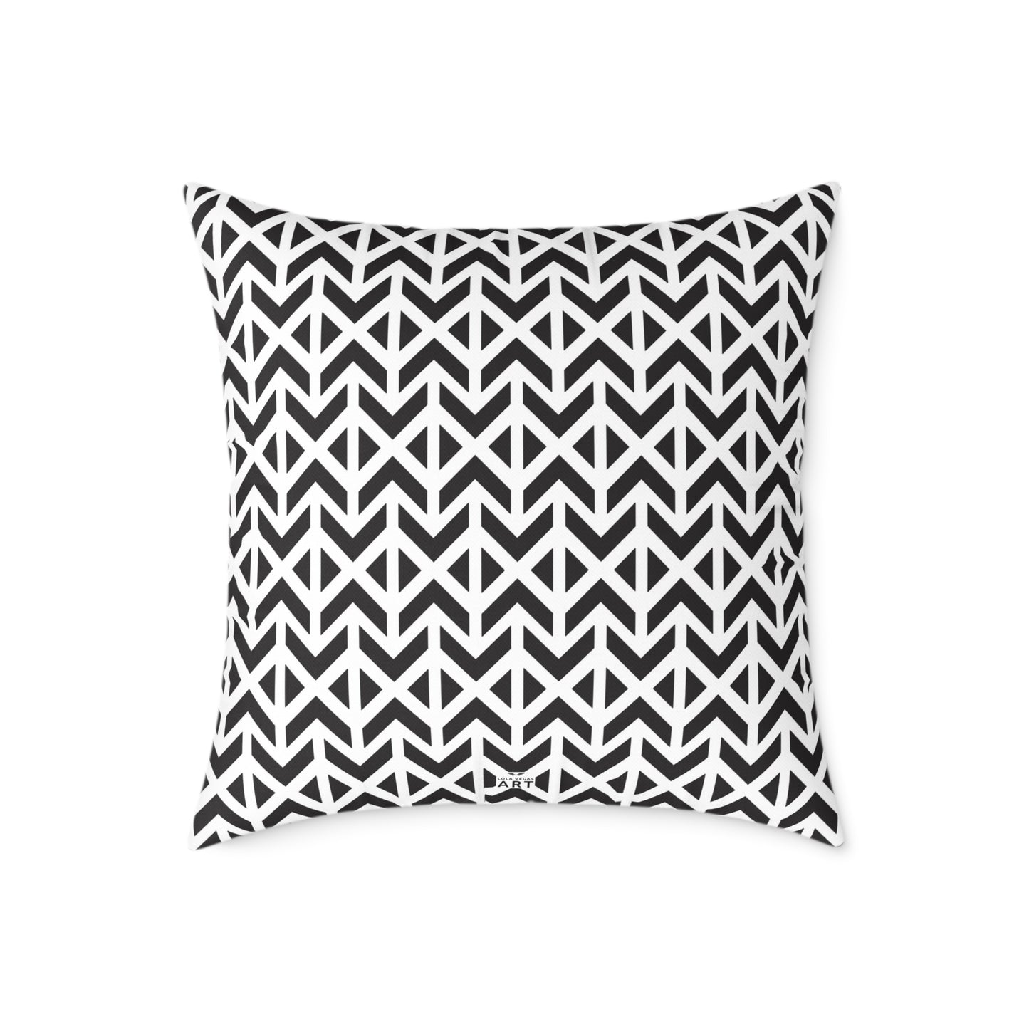 Geometric Chevron Pattern Square Pillow | Black White Modern Throw Pillow