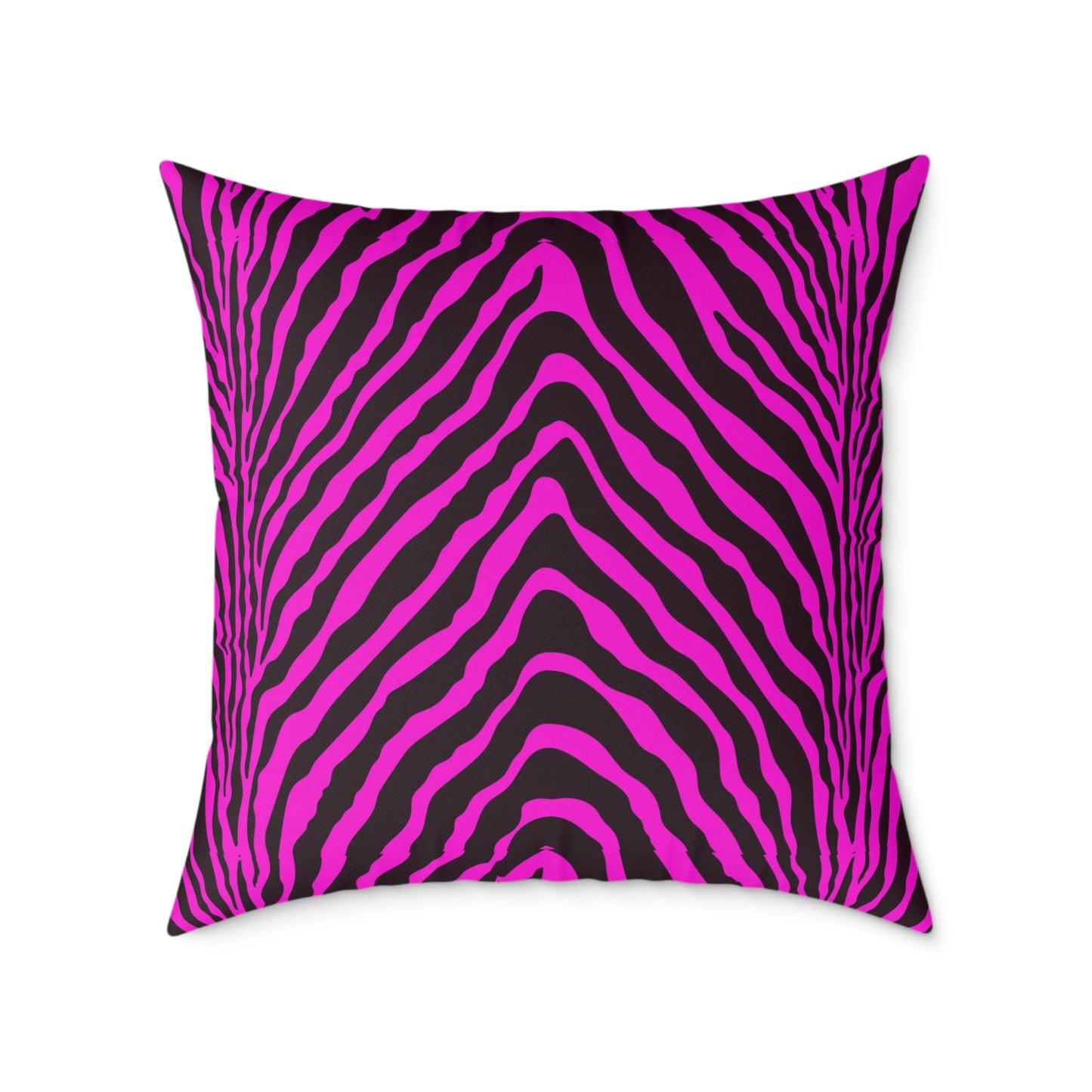 Hot Pink Zebra Print Pillow | Square Poly Canvas Pillow