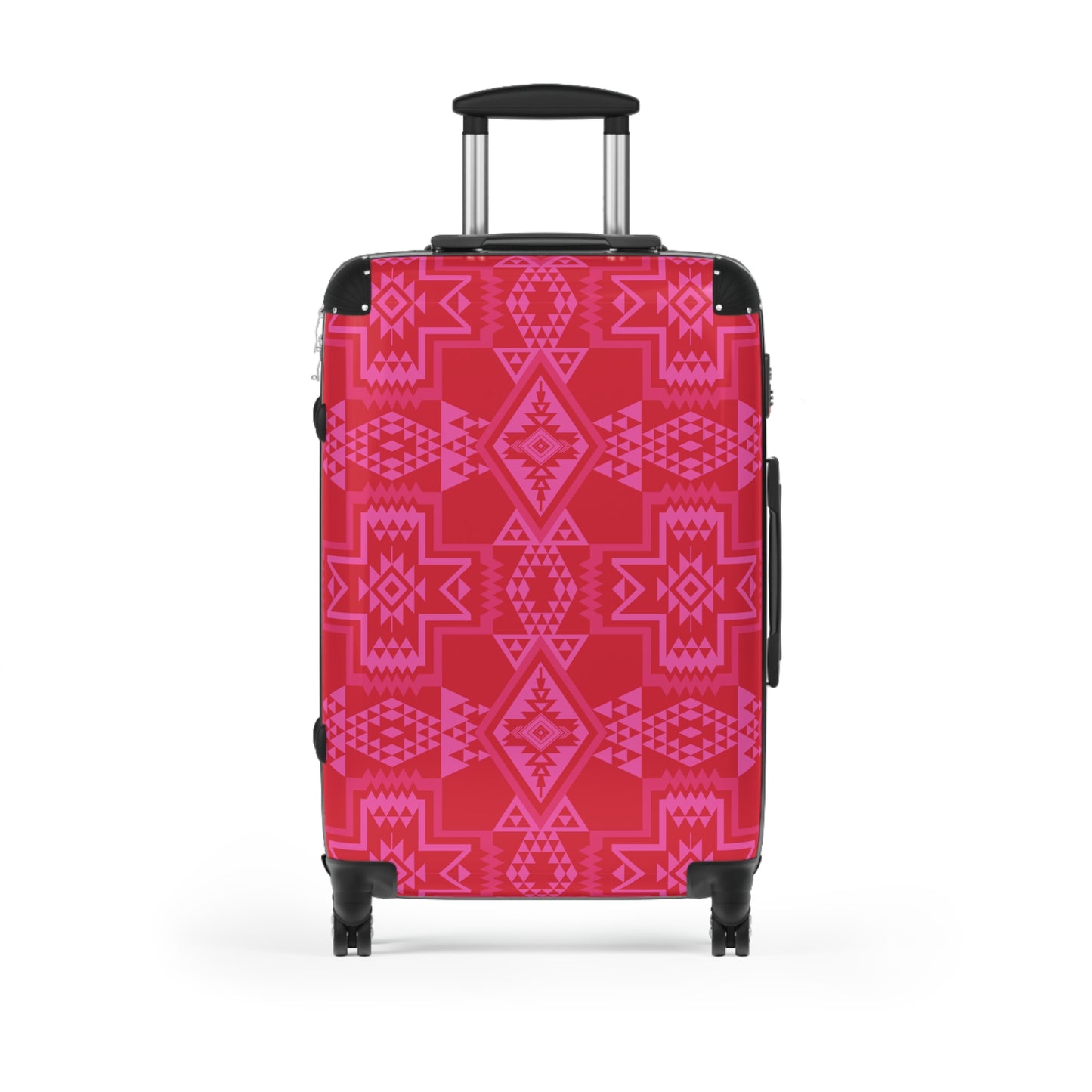 Red & Pink Aztec Geometric Pattern Suitcase | Travel Luggage Cover