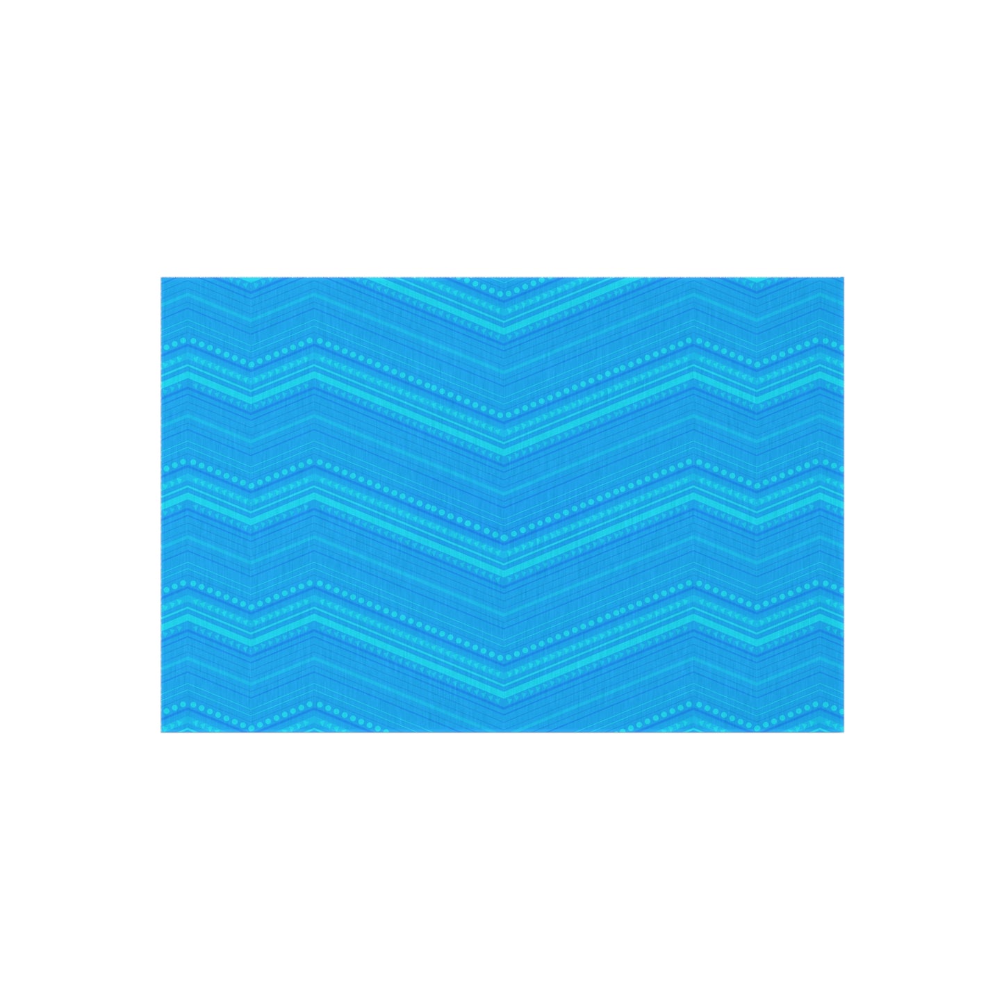 Blue Chevron Pattern Outdoor/Indoor Rug | Weatherproof Patio Mat
