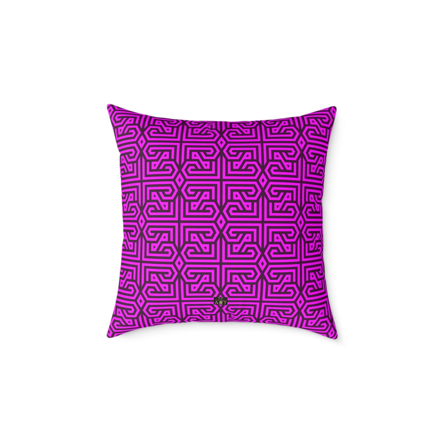 Geometric Maze Pattern Square Pillow | Purple Labyrinth Throw Pillow