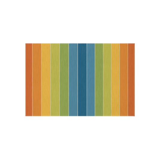 Rainbow Striped Outdoor/Indoor Rug | Colorful Patio Mat