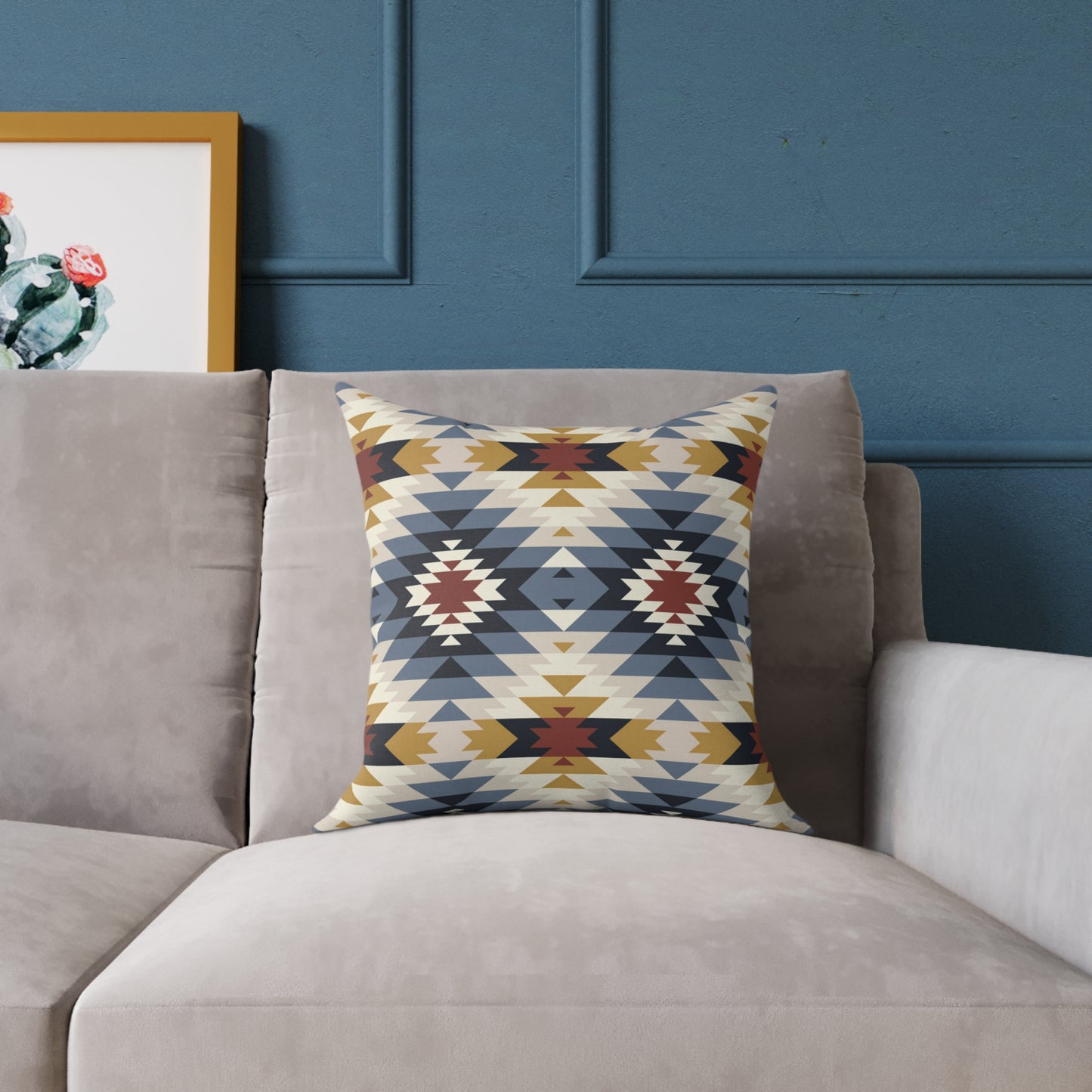 Southwestern Aztec Geometric Square Pillow | Canvas Pillow