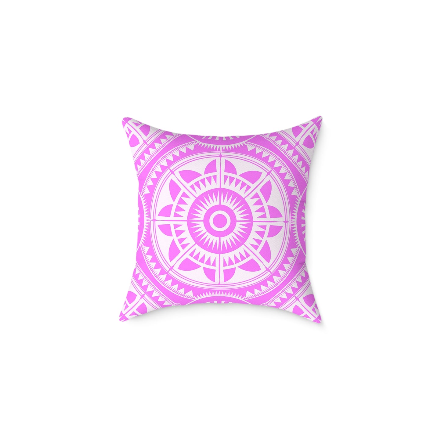 Bohemian Decorative Pink White Pillow, Cozy Home Accent, Mandala Throw Cushion, Gift for Her, Boho Chic Interior