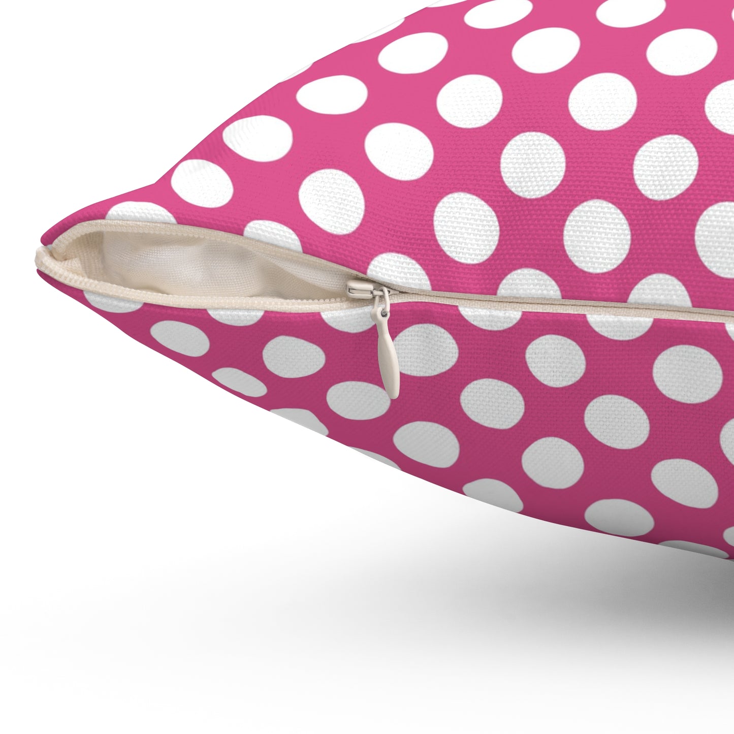 Pink Polka Dot Decorative Pillow, Colorful Home Decor, Cozy Cushion for Living Room, Gift for Her, Bright Modern Design, Midcentury Modern