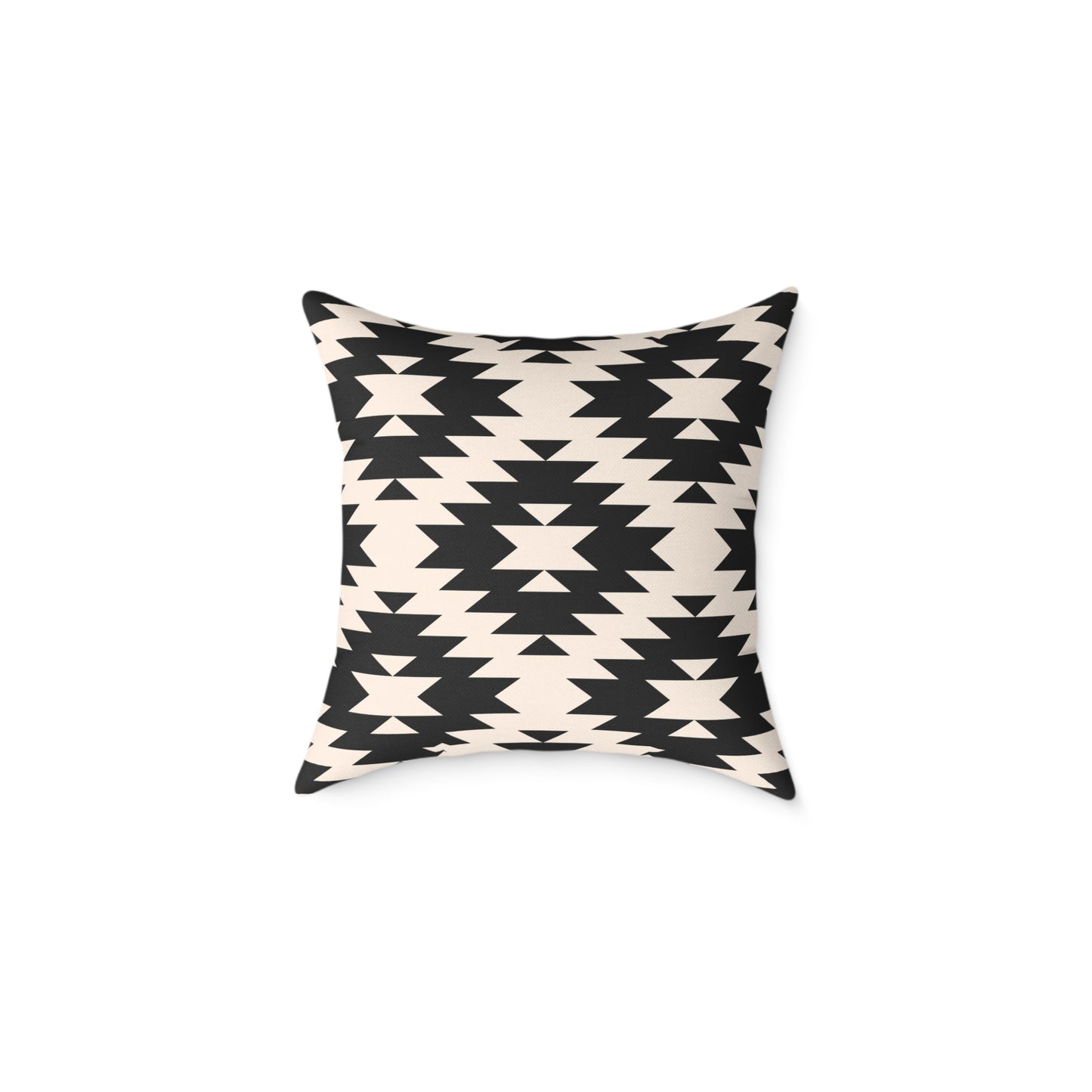 Southwestern Aztec Pattern Pillow | Black and Cream Geometric Throw