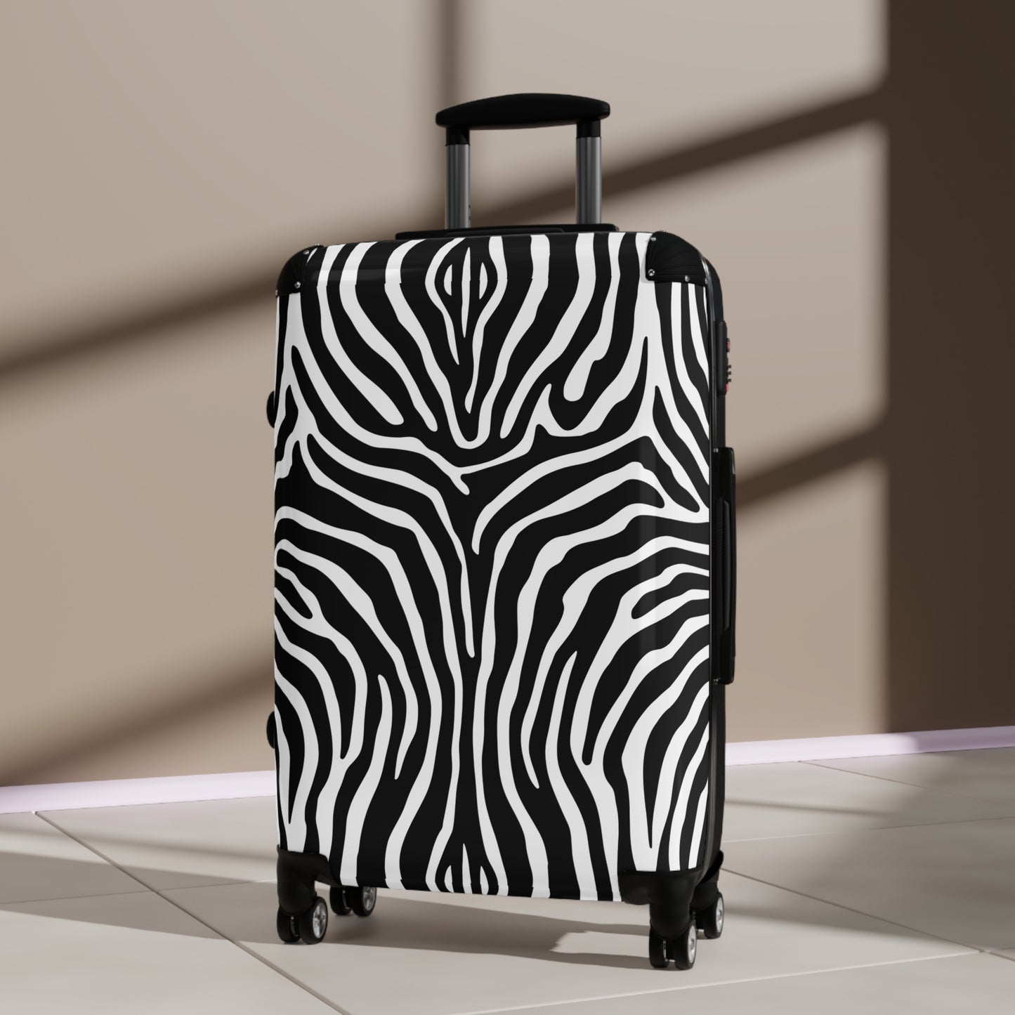 Zebra Stripe Pattern Suitcase | Rolling Luggage