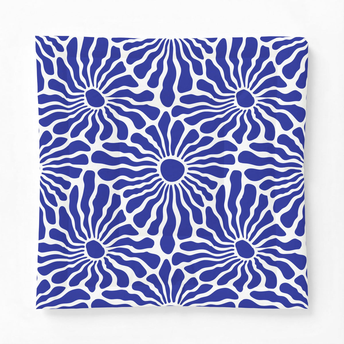 Blue Floral Burst Comforter | Duvet Cover, Navy Sunflower Pattern