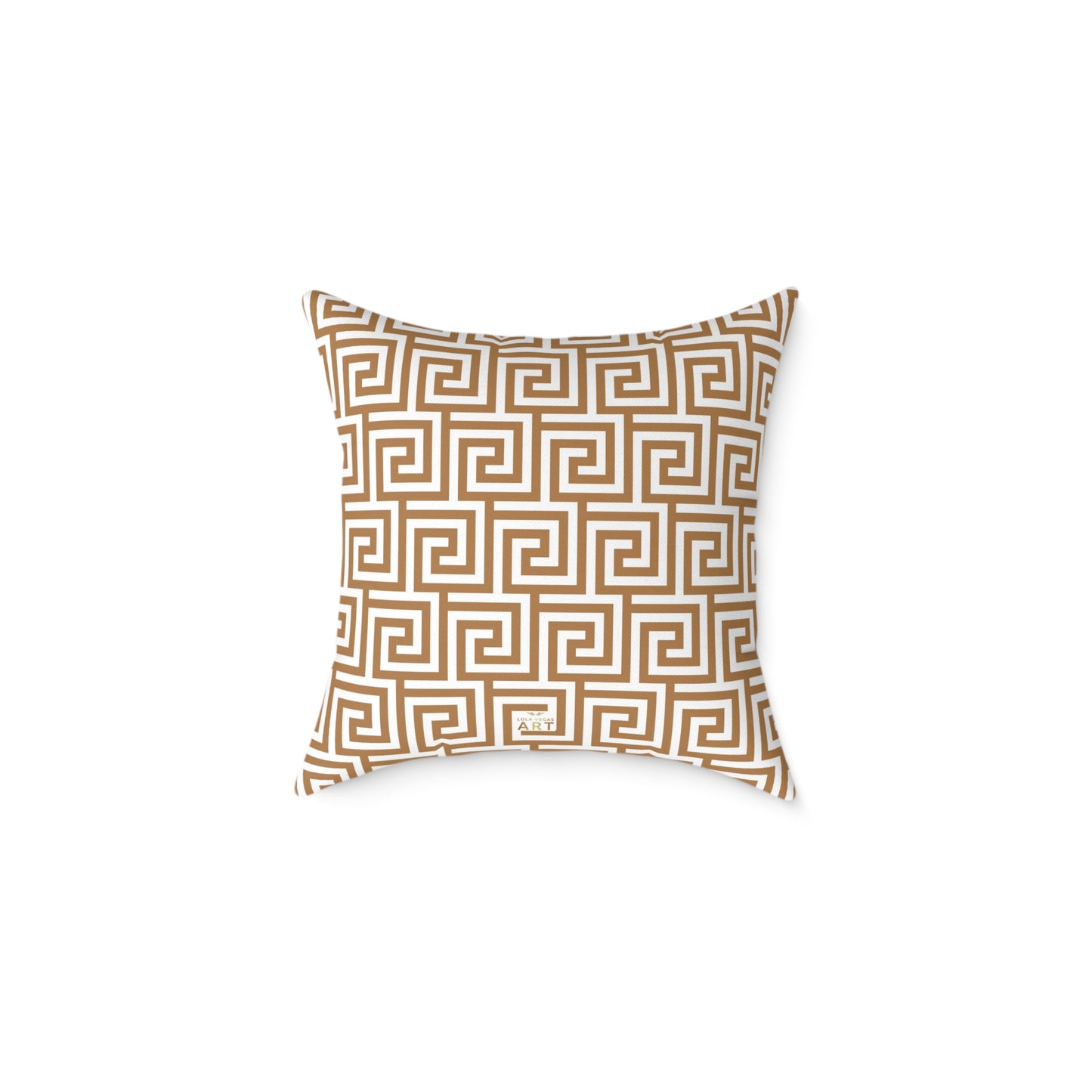 Greek Key Pattern Square Poly Canvas Pillow, Geometric Decorative Throw Pillow