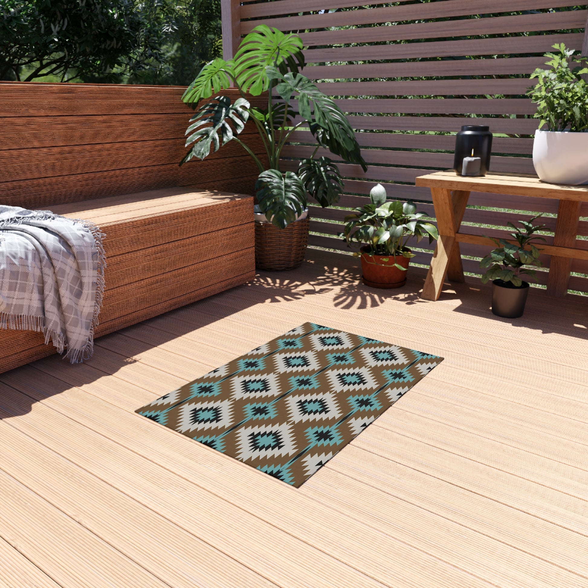 Stylish Outdoor Rug, Bohemian Patio Decor, Indoor/Outdoor Mat, Camping Area Rug, Durable Entryway Carpet, Personalized Outdoor Accent - LOLA VEGAS ART
