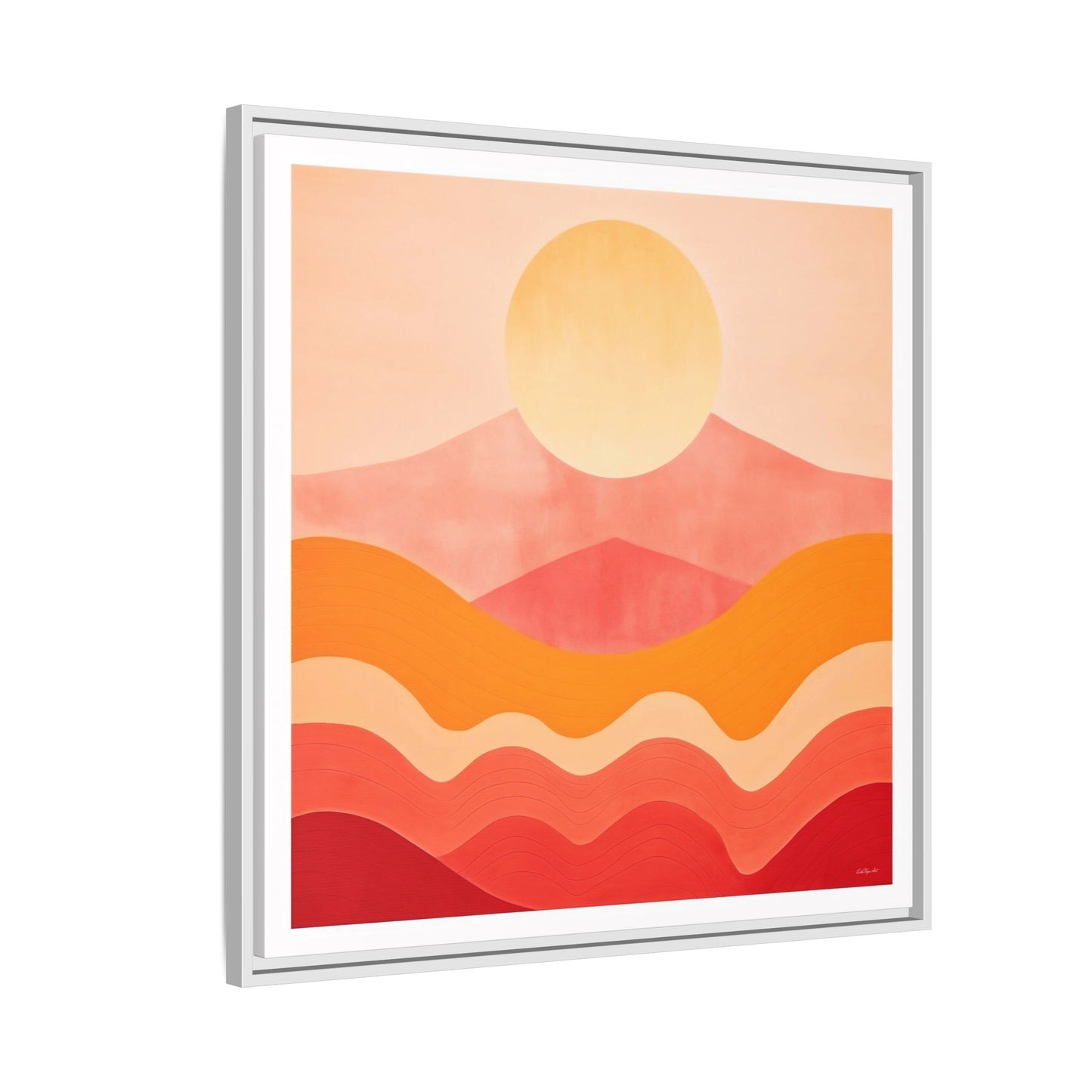 Sunset Mountain Matte Canvas Art Print, Framed Wall Decor, Boho Home Decoration, Gift for Nature Lovers, Colorful Landscape - LOLA VEGAS ART