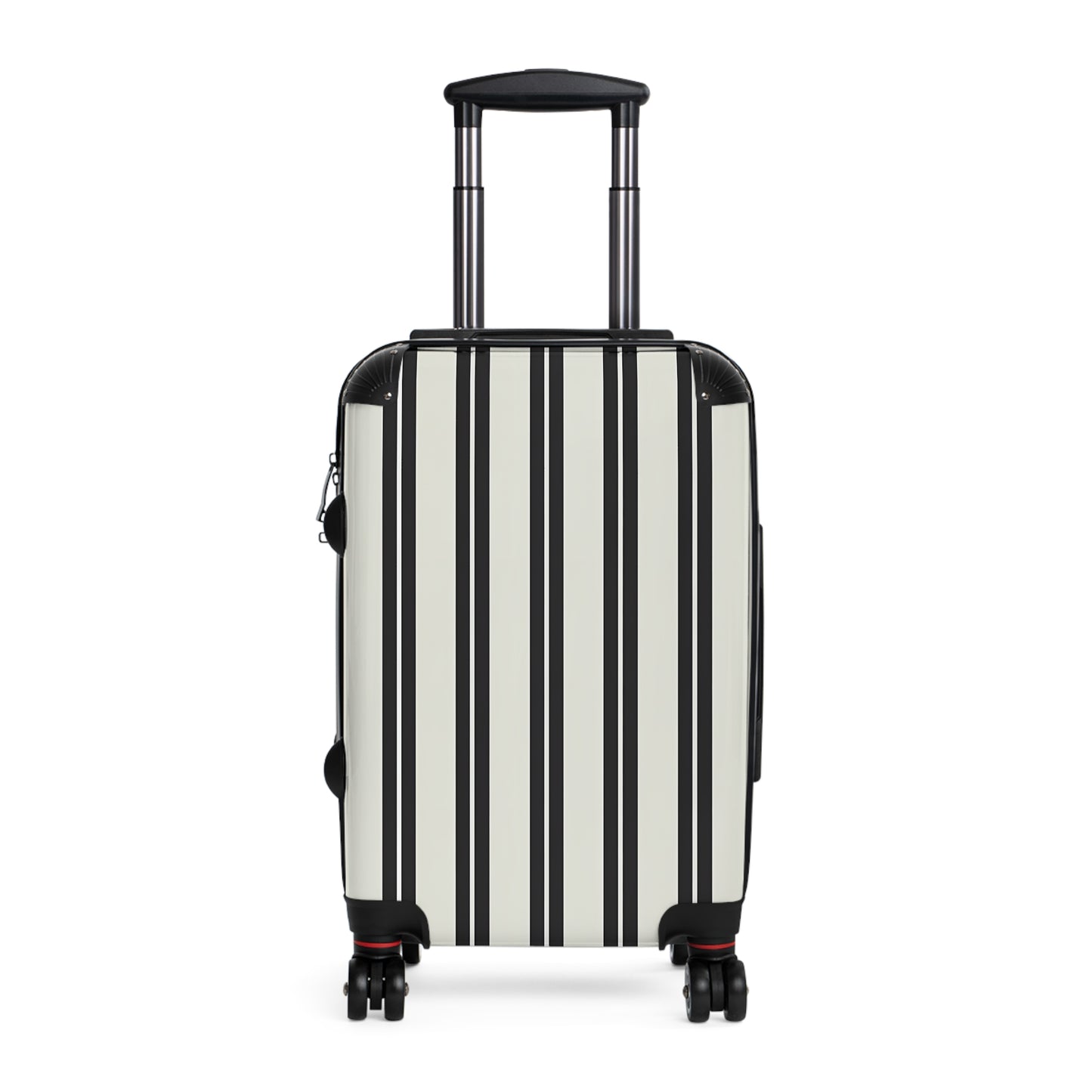 Black and White Vertical Stripes Suitcase | Hard Shell Carry-On Luggage