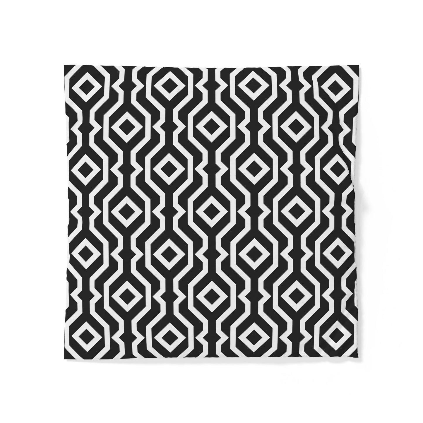 Geometric Hexagon Pattern Cotton Duvet Cover | Black White Modern Bedding