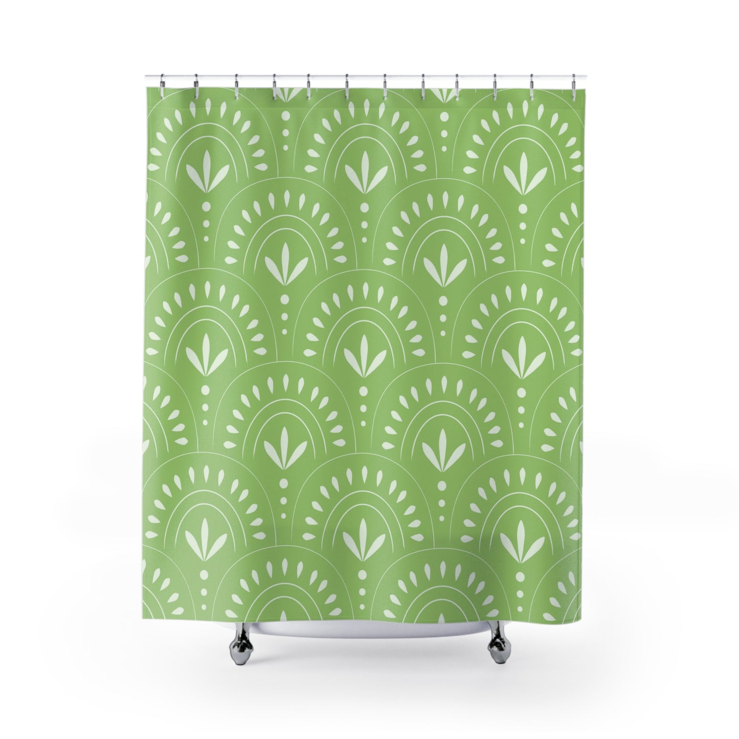 Botanical Shower Curtain, Boho Bathroom Decor, Nature-Inspired Home Accent, Green Leaf Design, Eco-Friendly Gift Idea, Modern Decoration - LOLA VEGAS ART