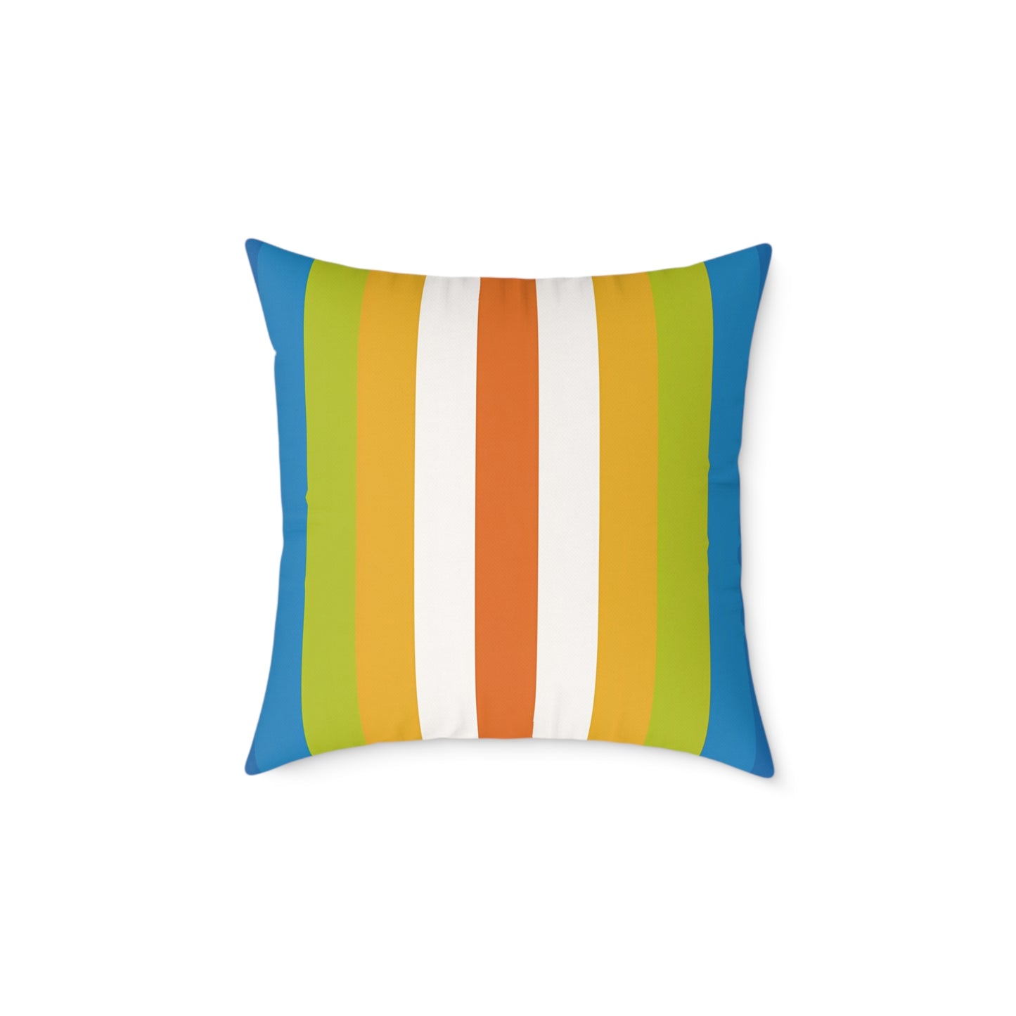Retro Rainbow Stripes Pillow | Square Poly Canvas Pillow