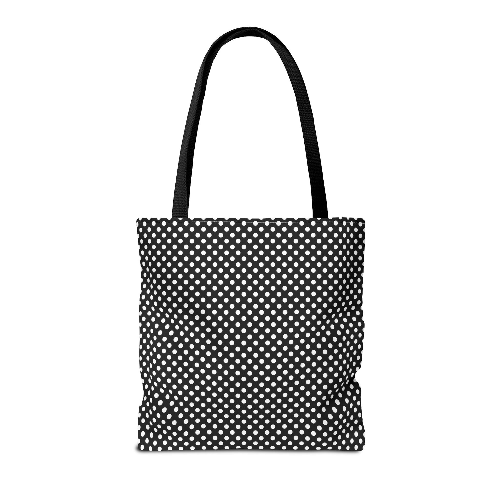 Classic Black and White Polka Dot Tote Bag - Versatile Canvas Bag for Shopping, Beach, Gym, Travel, Everyday Use, Eco-Friendly Bag - LOLA VEGAS ART