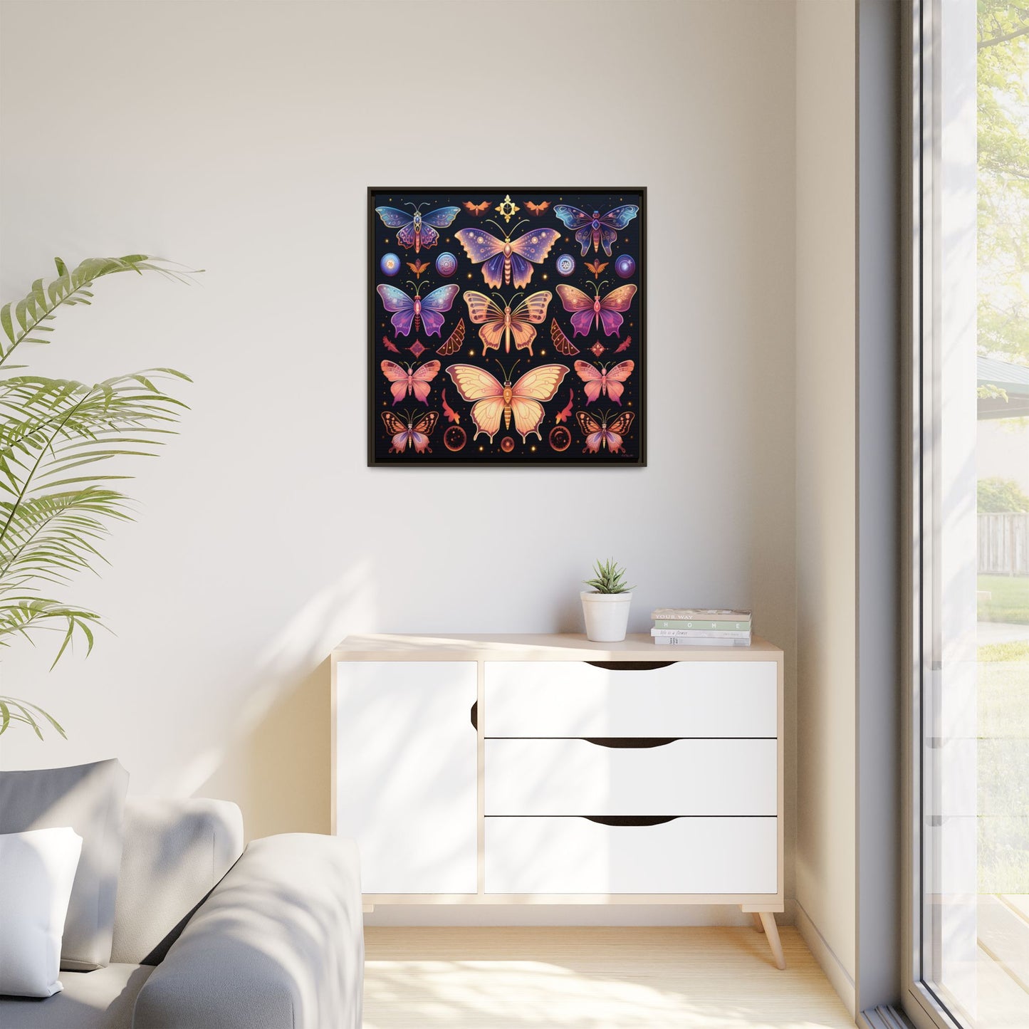 Colorful Butterfly Art Print, Framed Wall Decor, Butterfly Lover Gift, Nature Wall Art, Feminine Home Decor, Unique Birthday Gift - LOLA VEGAS ART