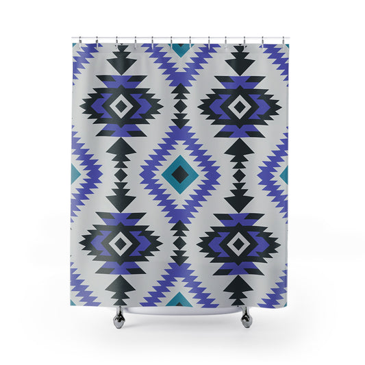 Vibrant Geometric Shower Curtain, Modern Bathroom Decor, Stylish Home Accessory, Gift for Housewarming, Boho Chic Design, Unique Art - LOLA VEGAS ART